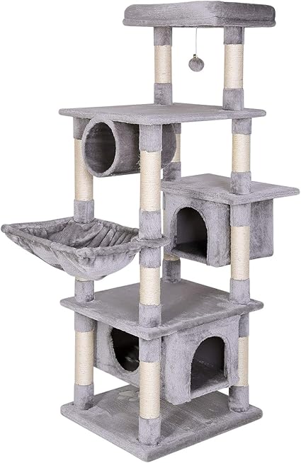 Lionto By Dibea Arbre A Chat Arbre A Grimper Griffoir Pour Chat Hauteur 155 Cm Gris Clair Amazon Fr Animalerie