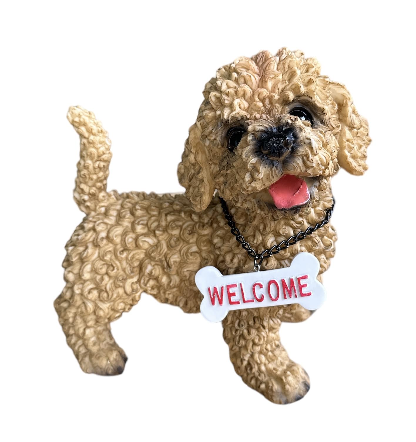 GMM Realistic Dog Statue, Decorative Puppy Dog Statue, Decoration for Living Room Home Garden Office Standing Dog Figurine Resin Dog Sculpture (Dog-g1)