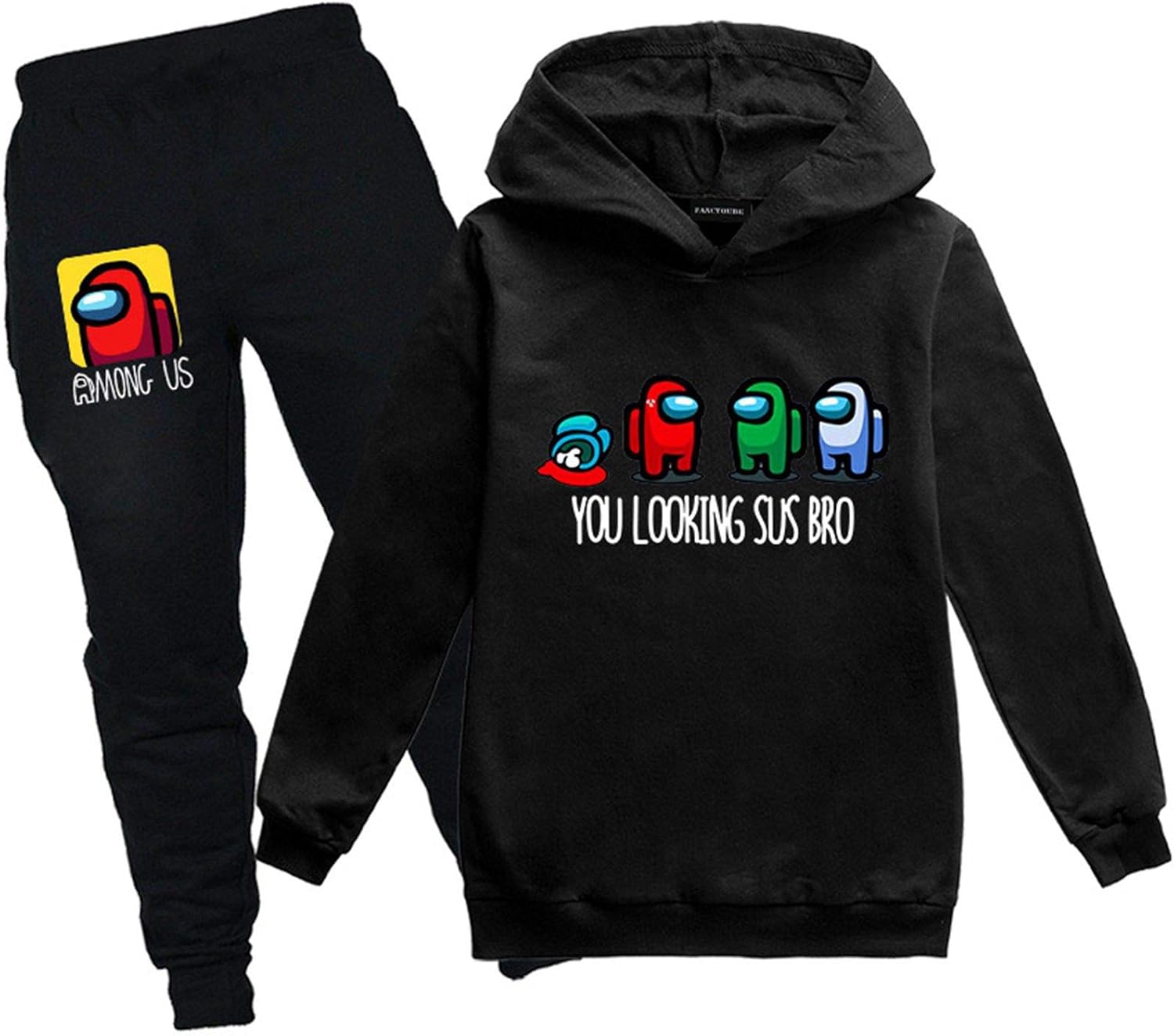 Queenromen Kids Among Us Hoodie with Trousers Set 2 Piece Set Suit