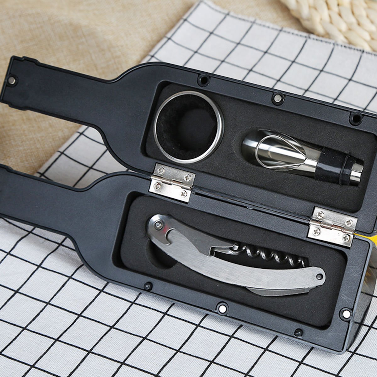 LONGLISHENG alta qualità 3pcs/set vino Opener Pourer tappo Drip Ring Deluxe Wine Accessory set