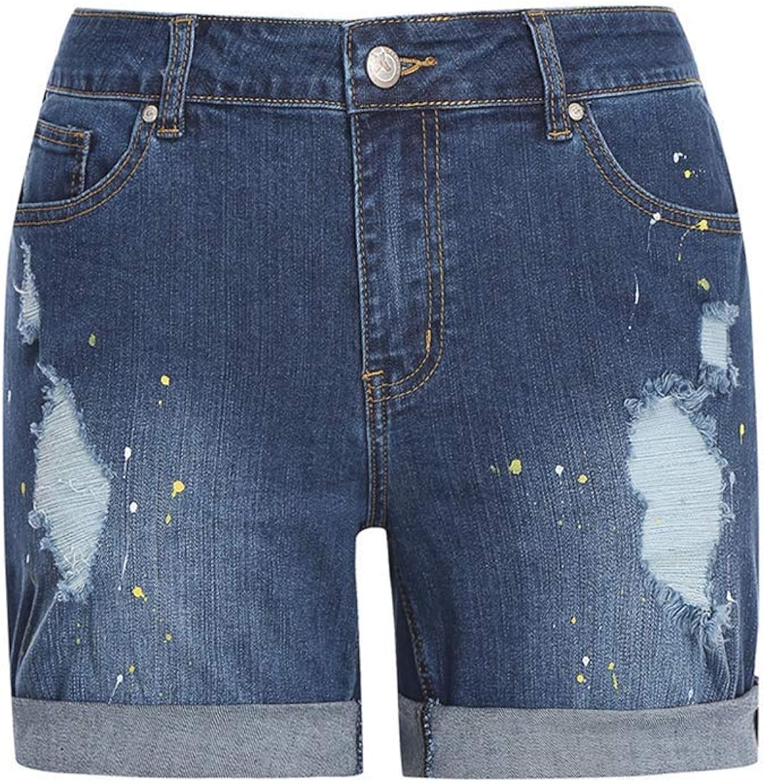 plus size destroyed jean shorts