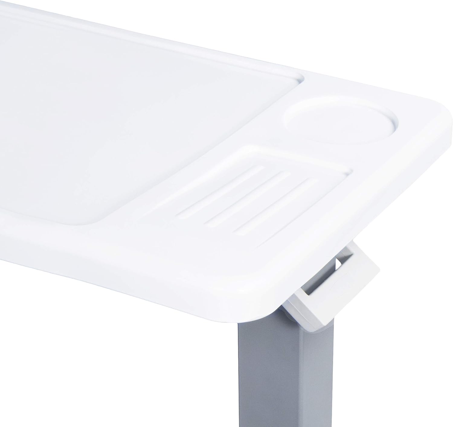 Vaunn Medical Deluxe Adjustable Overbed Bedside Table with Wheels (Hospital and Home Use): Health & Personal Care