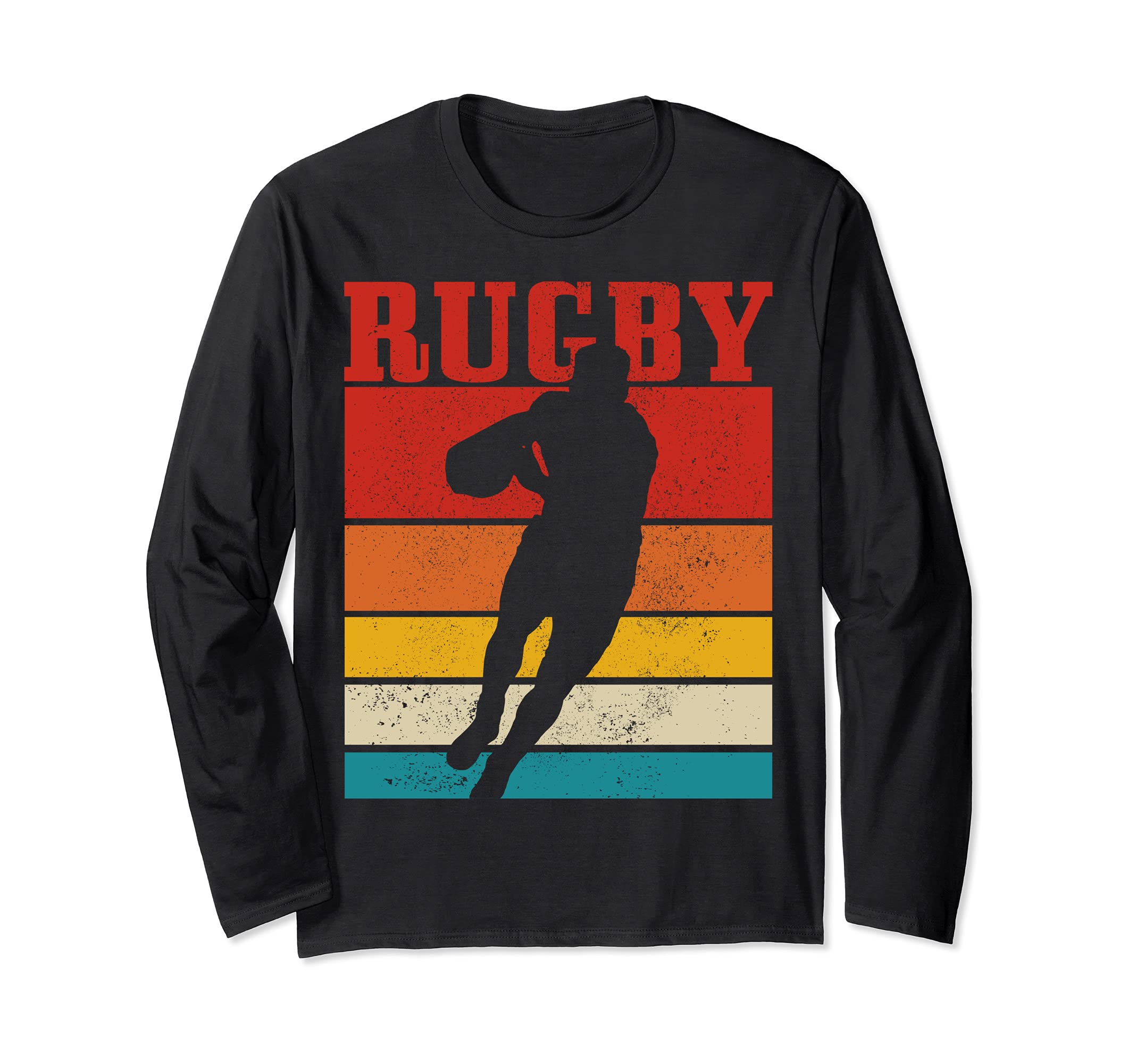 Rugby Vintage Retro Funny Rugby Player Fan Long Sleeve T-Shirt