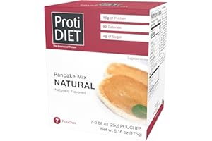 ProtiDIET Naturally Flavored Protein Pancake Mix - Low Fat High Protein Snacks - Nutrient-Rich Pancakes for Breakfast - Perfect On-the-Go Pancakes - 7 Pancake Mix Packets Per Box