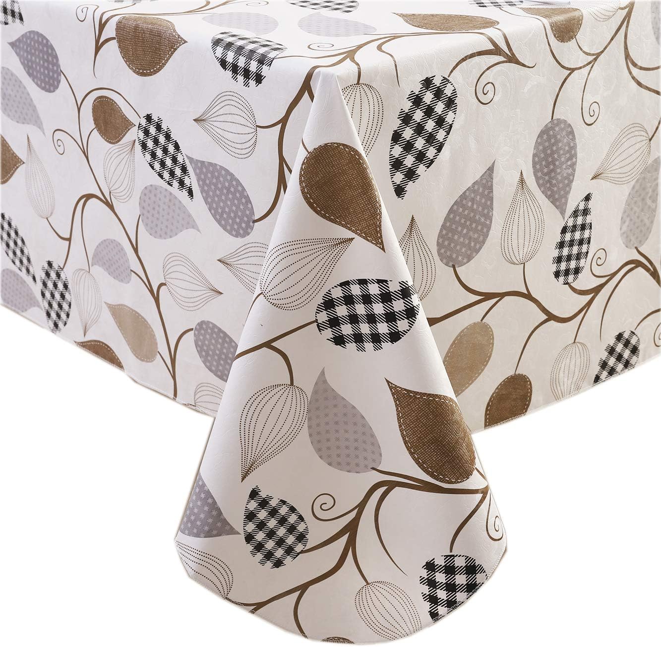 EffortLife Flannel Backed Vinyl Oilcloth Tablecloth Wipe