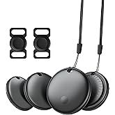 Ekebaotek Compatible with Air Tracker Tags-4 Pack-Smart Bluetooth Tracker Work with Apple Find My (iOS Only),Replaceable Battery Tracking Tags, Item Finder for Keys, Luggage, Satchel (Not for Android)