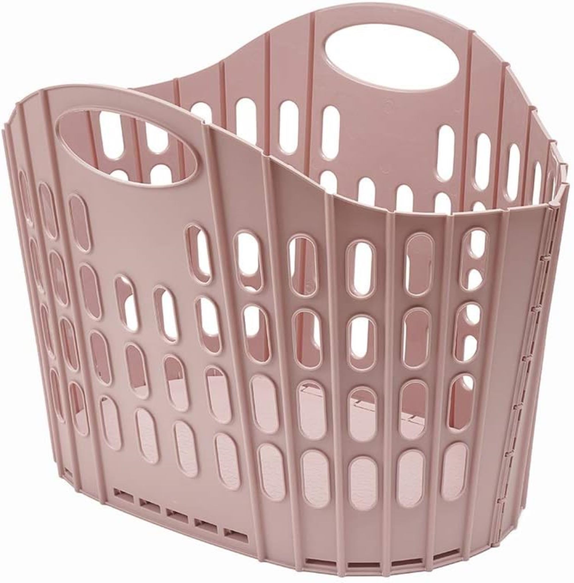 Addis Fold Flat Easy Store Clothes Laundry Basket Hamper, Pink, 38 Litre