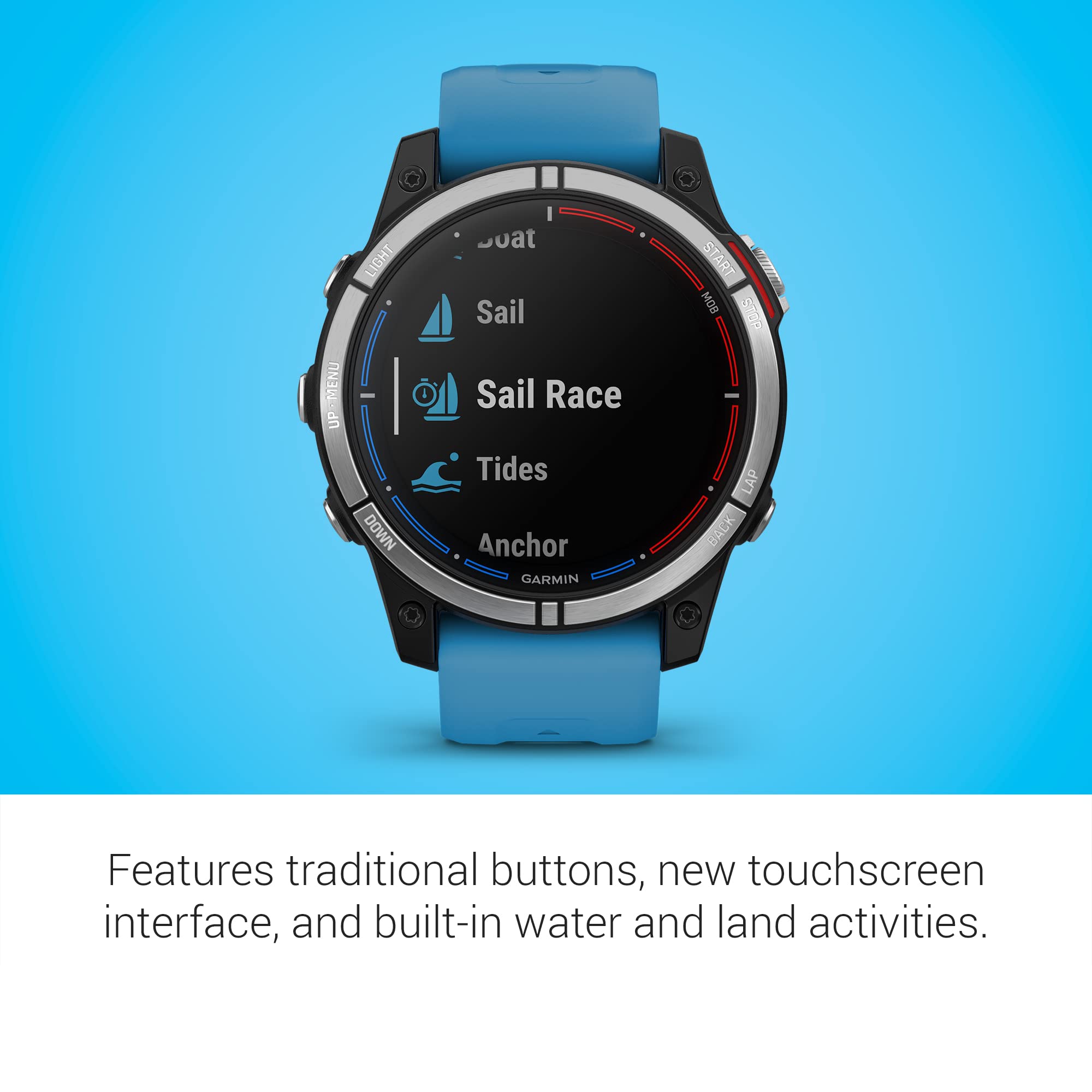 Garmin quatix® 7 Standard Edition, Marine GPS Smartwatch, Tide Changes and Anchor Drag Alerts, Waypoint Marking