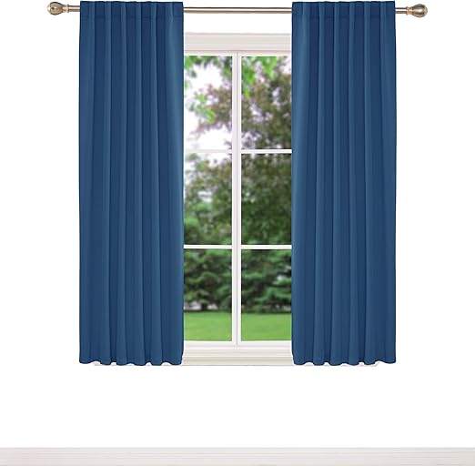 Deconovo Dark Blue Curtains Blackout Curtains Back Tab And Rod