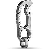 TISUR Titanium Carabiner Keychain Clip, Heavy Duty EDC Carabiner, Anti-Lost Key Ring Holder, Mens Key Chain Hooks