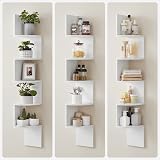 VASAGLE 5-Tier Corner Shelf Cloud White LBC72WT Modern Display Storage view 7