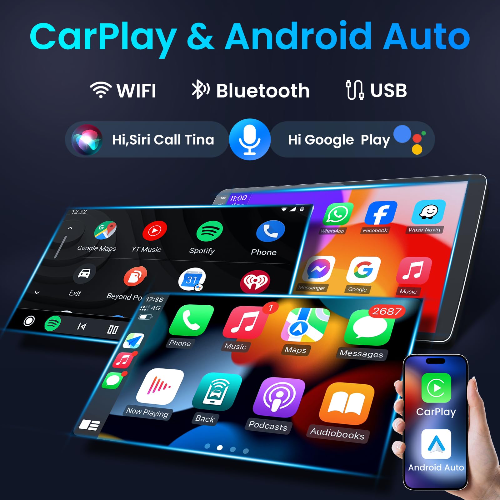 Car Radio Stereo for Honda CRV 2007-2011: 5G WiFi 9 inch 1280 * 800 HD IPS Touchscreen Head Unit Wireless Carplay Android Auto Upgrade GPS Navigation Bluetooth Backup Camera FM EQ HiFi
