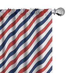 Ambesonne Harbour Stripe Window Curtains, Vintage