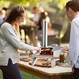 COSTWAY Multi-Fuel Portable Pizza Maker w/ Pizza Stone Stainless Steel Tabletop view 9
