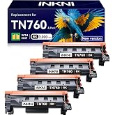 InkNI TN760 TN-760 TN-730 Toner Cartridge, MFC-L2710DW, 4 Pack Black | Compatible with Brother MFC-L2750DW HL-L2370DW HL-L2350DW HL-L2395DW DCP-L2550DW,3000 Pages High Yield, Home Office &amp; School
