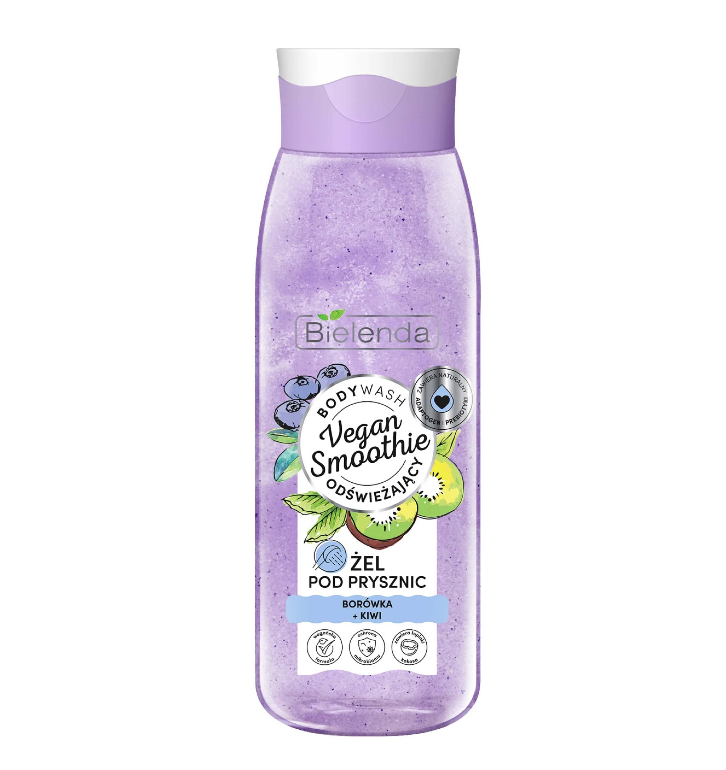 Bielenda VEGAN SMOOTHIE shower gel blueberry + kiwi, 400g
