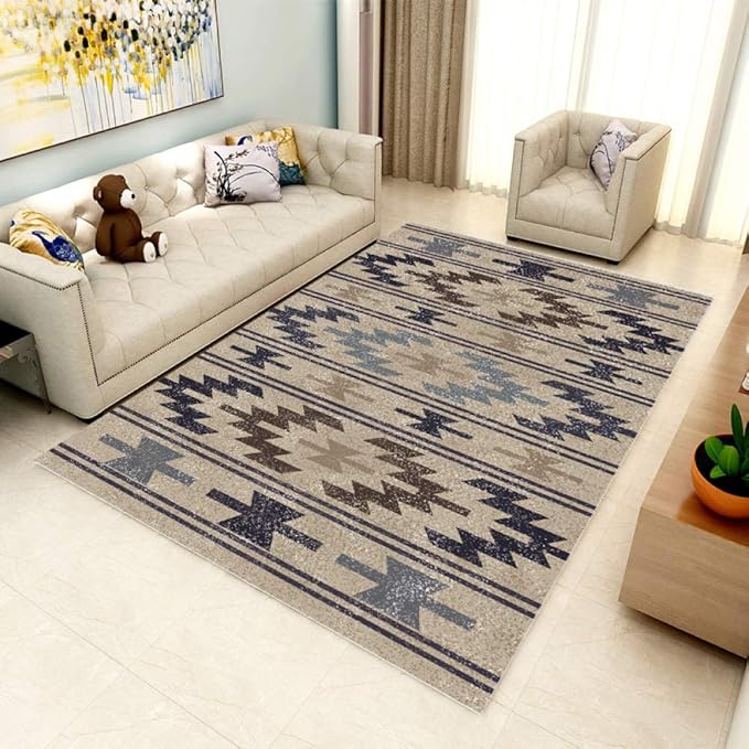 Nordic Style Area Rug Set Hand Woven Machine Washable Rag Geometric Patterns Rug Entryway Floor