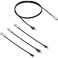 kwmobile Aviator Keyboard Cable Connector Set (4 Pieces) - Includes USB-A to Aviator Cable and Connectors for USB-C, Mini-USB