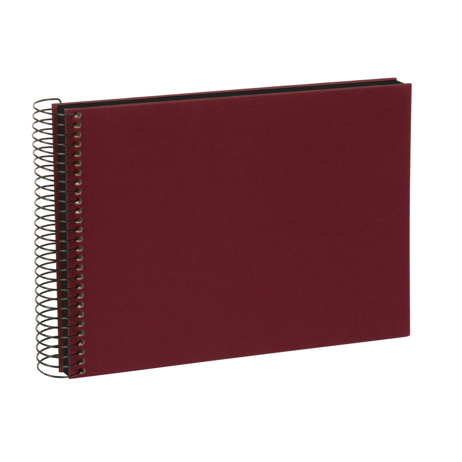 goldbuch Bella Vista 20994 Spiral Album 24 x 17 cm Photo Album with 40 Black Pages Linen Memory Album Photo Book for Pictures and Photos to Glue In Bordeaux