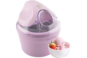 Ice Cream Maker - 1QT Ice Cream Machine Makes Sorbet, Gelato, Ice Cream, and Frozen Yogurt - Kitchen Appliances and Gadgets by Classic Cuisine (Pink)
