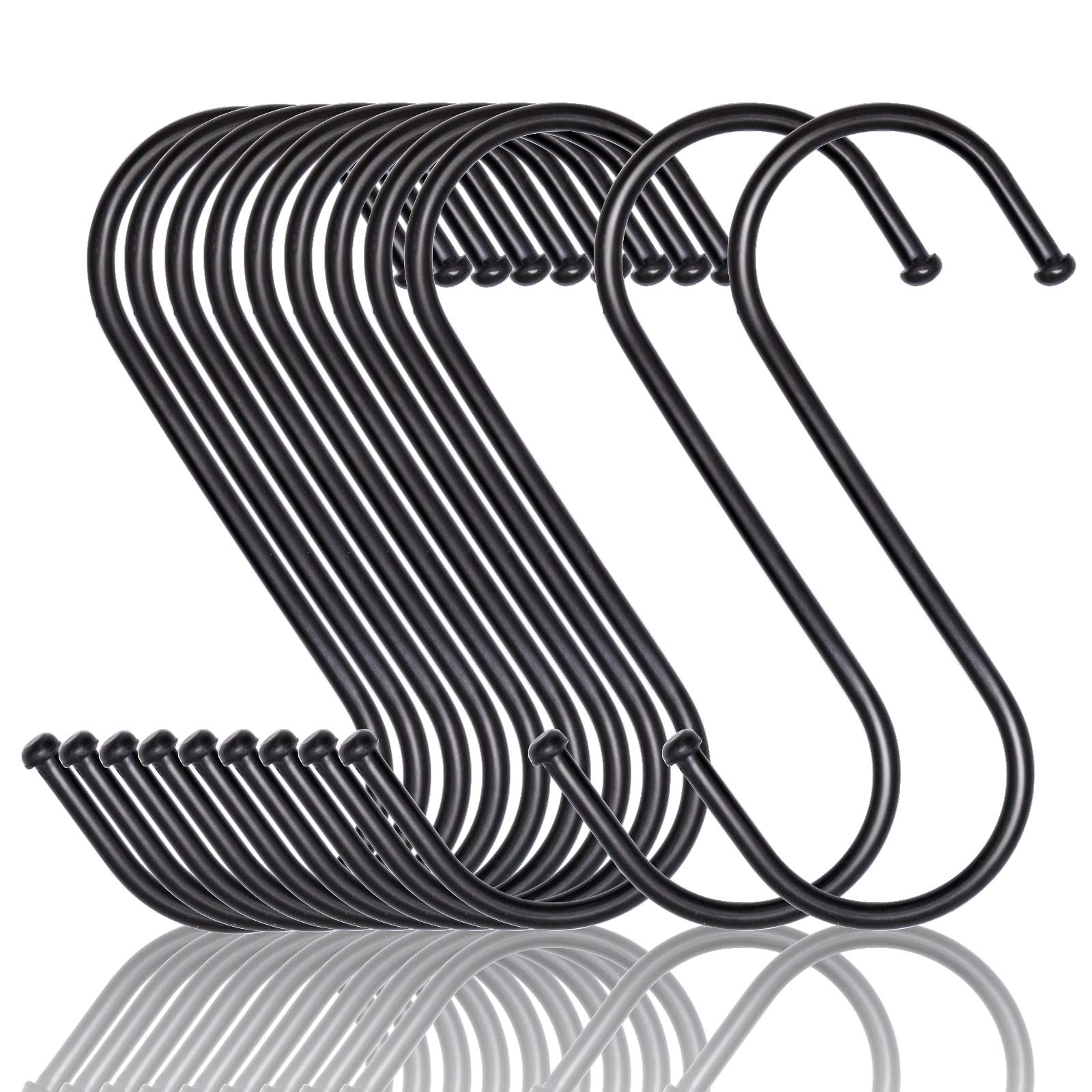 MgcTolBox 20 PCS S Hanging Hooks,Metal Hanging Hook Multi Function Premium Magnetic Stainless Steel Metal S Hooks for Kitchen Spoon Pan Bathroom Bedroom