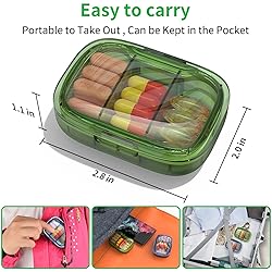 2 Pack 3 Compartment Small Pill Box, Moisture Proof