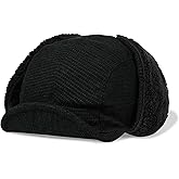CLAPE Winter Hat with Ear Flap, Sherpa Fleece Lined Warm Adjustable Drawstring Soft Brim Trapper Hat for Men Women