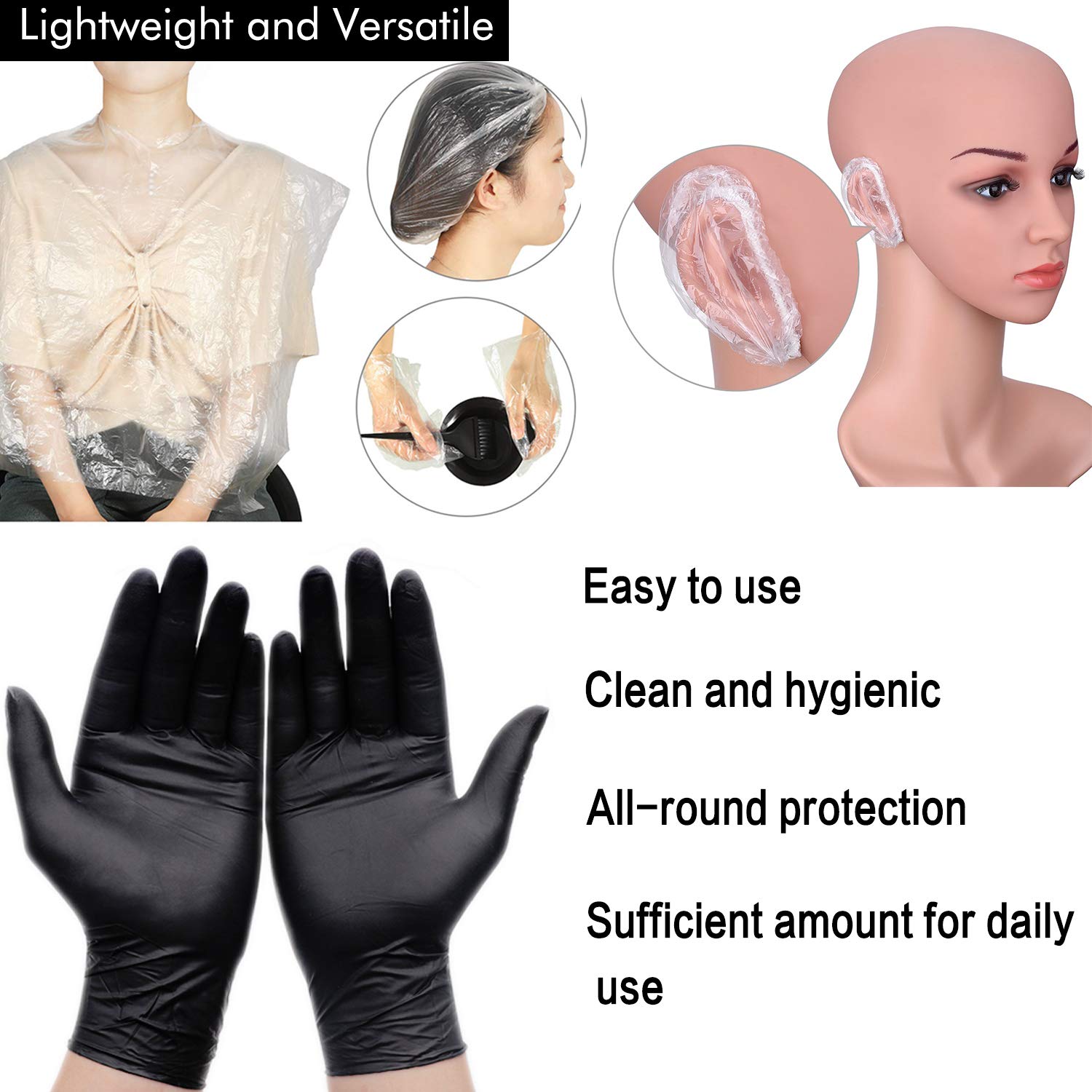 30 Pieces Hair Coloring Dyeing Kit with Hair Tinting Bowl, Dye Brush, Ear Cover, Cape, Gloves Hair Color Tools for Home Bleaching: Kitchen & Dining