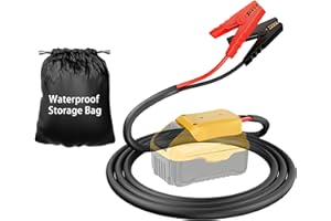 IIXWUQ Jumper Cables with Adapter for Dewalt 20V Battery, 2FT 8AWG Portable Battery Dewalt Jumper Starter Automotive Booster Cables Power for Car Jump Starting Using Tool