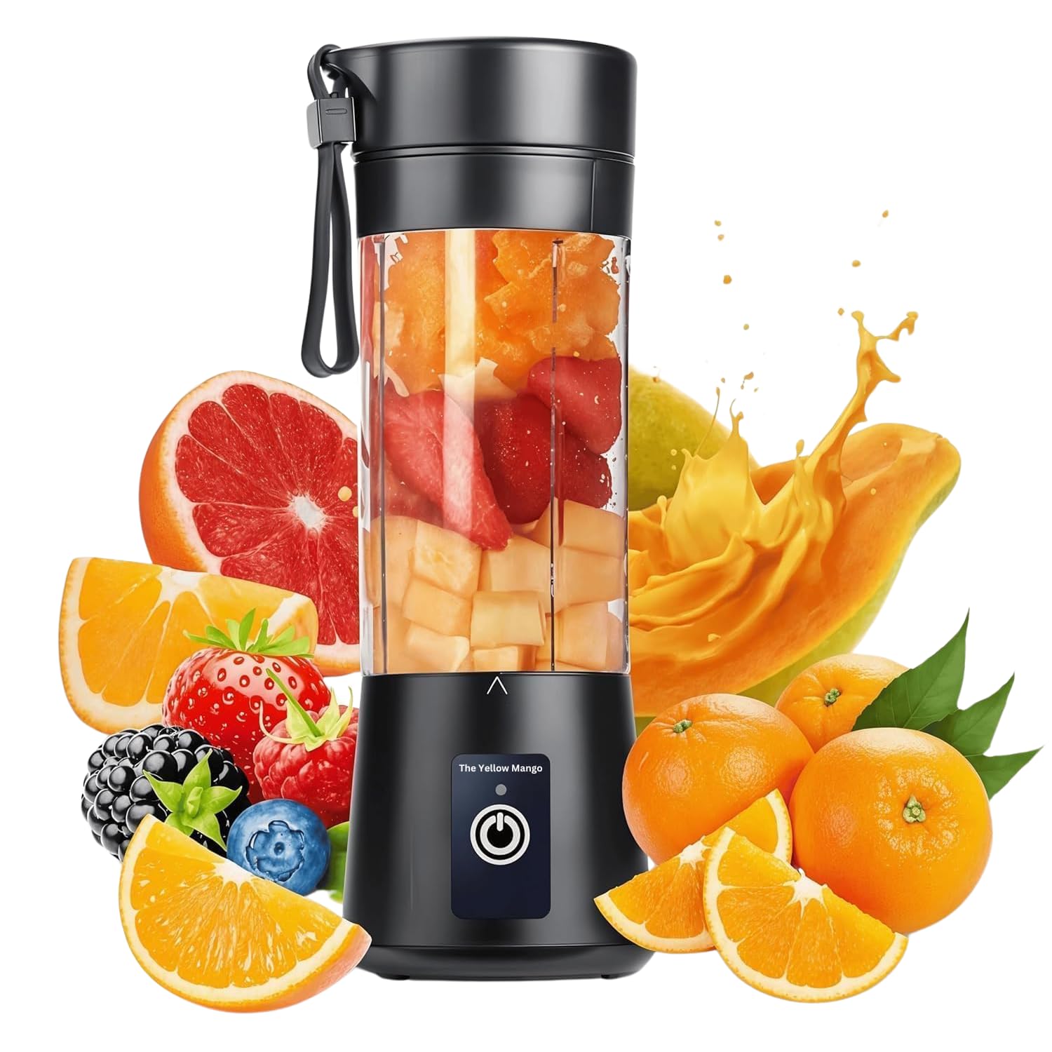 Photo 1 of Portable Blender Cup, Electric USB Mini Juicer Blender for Shakes and Smoothies, 380ml, 6 Stainless Steel Blades, Rechargeable, Lightweight, Black, Ideal for Travel & Gym (Black)