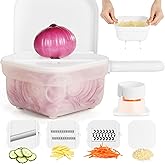 Mandoline Slicer for Kitchen 4-in-1 Vegetable Slicer with Drain Onion Slicer Vegetable Cutter Mandoline Food Slicer for Fruit
