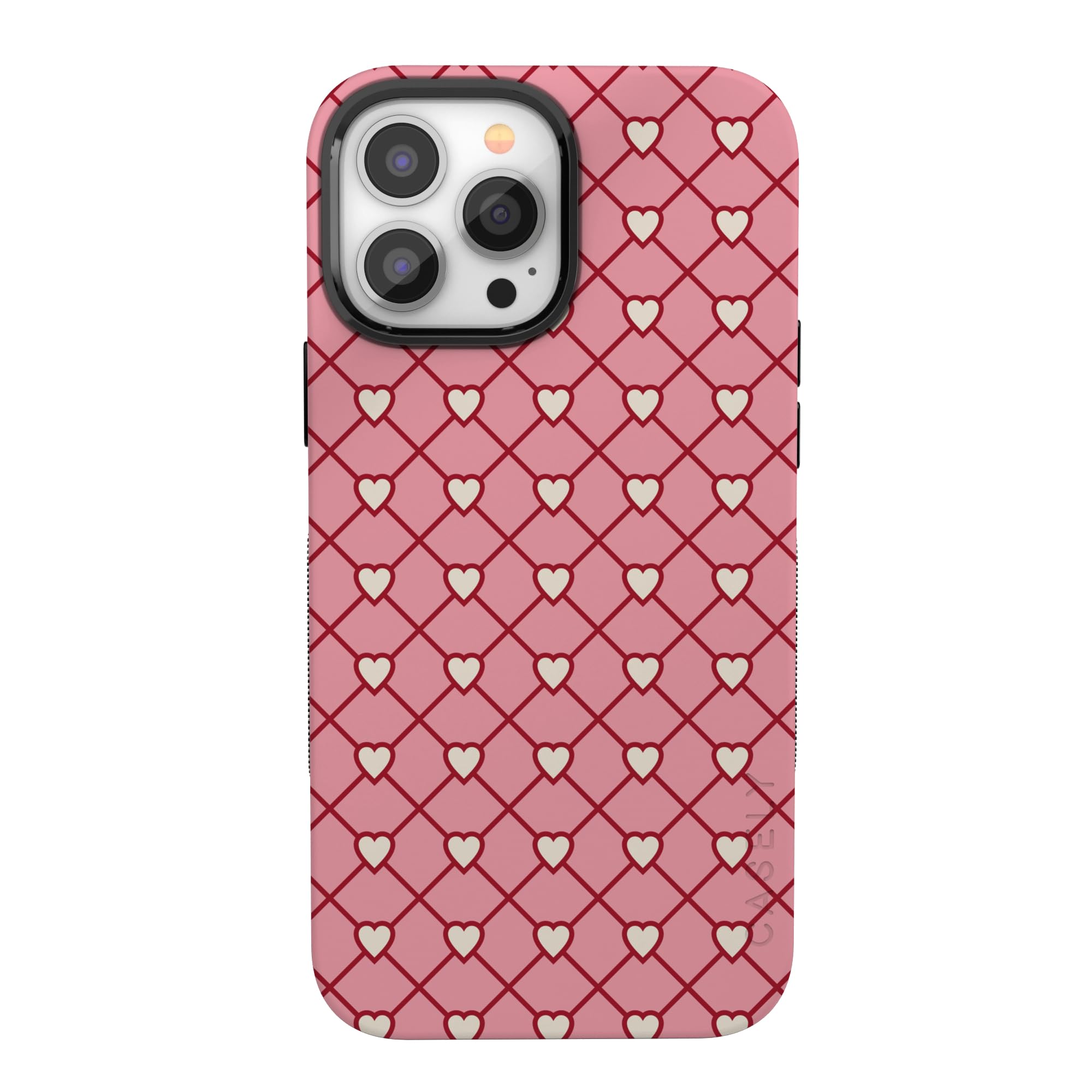 Casely iPhone 13 Pro Max Case | Love Locks | Pink Hearts | Bold Protective Design | MagSafe Compatible Design