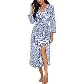 PrinStory Womens Robe Long Knit Bathrobe Lightweight Soft Robes Ladies Bath Robe