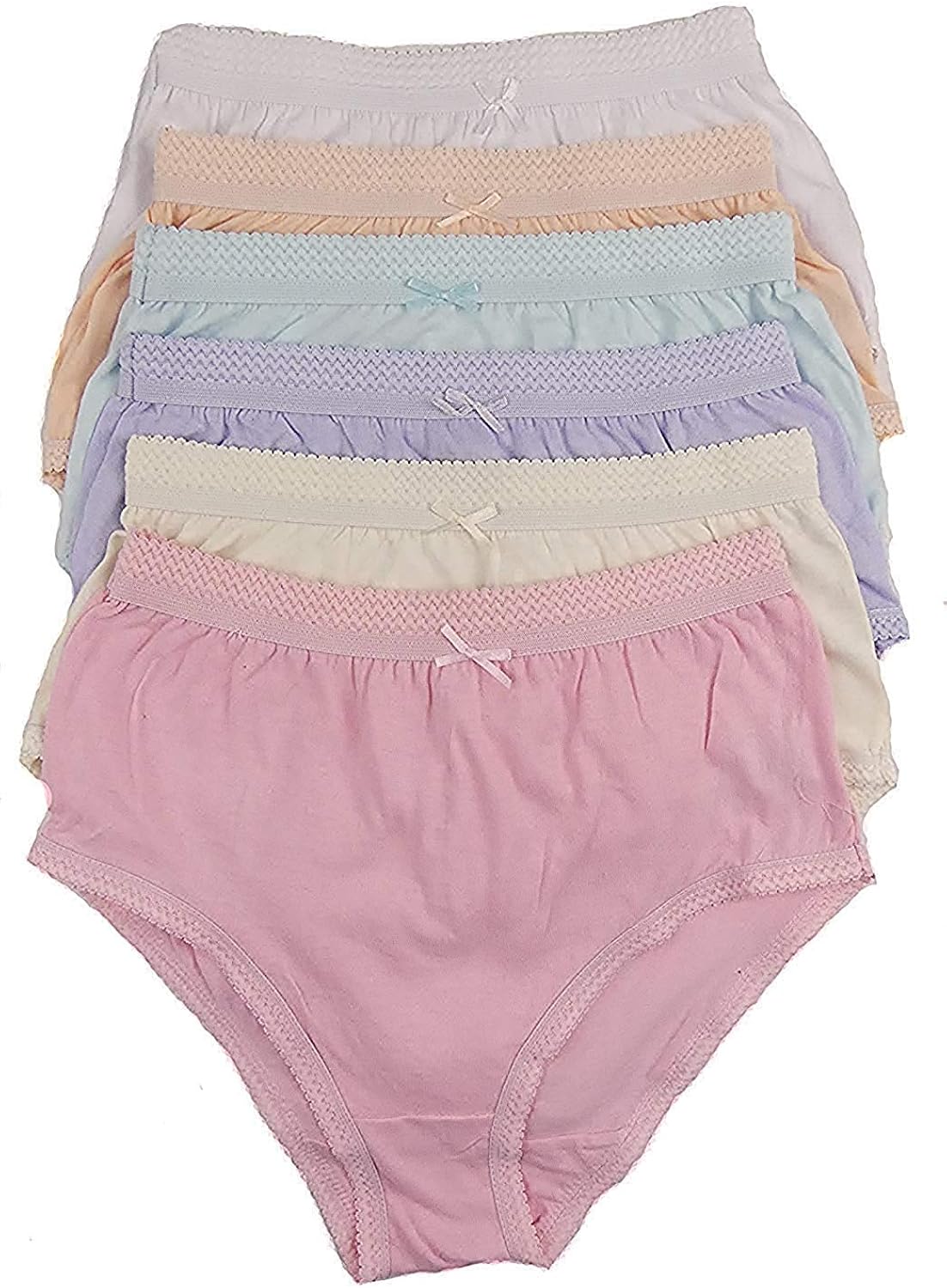COTTONIQUE Ladies 6 Pairs of Full Cotton Briefs in Choice of Colours 36
