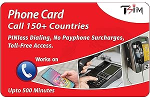 Phone Card – Call 150+ Countries from Any Phone or Payphone | PINless Dialing | No Payphone Surcharges | Toll-Free Access | W