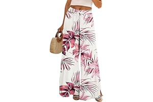 Pants for Women Boho Going Out Summer Casual Outfits Baggy Wide Leg Elastic Waist Trousers Palazzo Flowy Drawstring Sweatpant