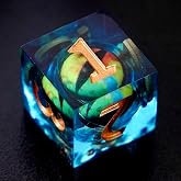 Maywin DND Dice Set Dungeons and Dragons Dice, 7 Piece Liquid Core Eye Dice Set D&amp;D Dungeons and Dragons Sharp Edge Resin Dice with Gift Box, Polyhedral Role Playing RPG Dice D20 D12 D10 D8