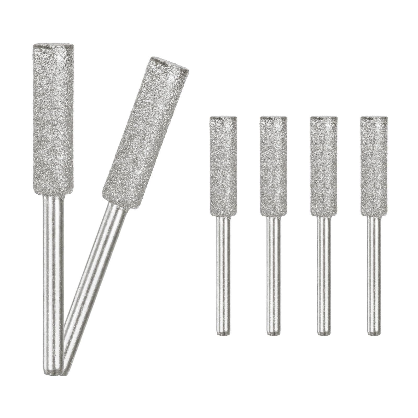 M METERXITY 6-Pack 7/32 Inch Titanium Plated Diamond Chainsaw Sharpener, High Hardness Grinding Stone Chainsaw Sharpening Kit for Electric Chainsaw Sharpener/Stone Carvings [3mm Silver]