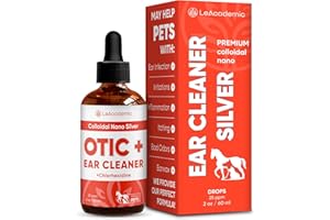 LeAcademic Dog Ear Infection Treatment | for Cat & Dog Ear Infection, Itching, Wounds | Colloidal Silver + Chlorhexidine | Ear Infection Treatment for Dogs, Pets | OTIC+ Ear Cleaner Drops | 2 Oz