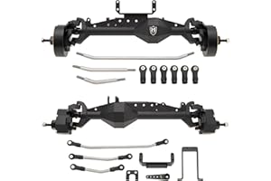 MEUS RACING Capra 1.9 Portal Axles Kit with Isokinetic 3-Section CVDs and Ackerman Steering Structure for Axial Capra 1.9 4X4 and DIY SCX10 SCX10 II Upgrades Parts (Black - 4WS)