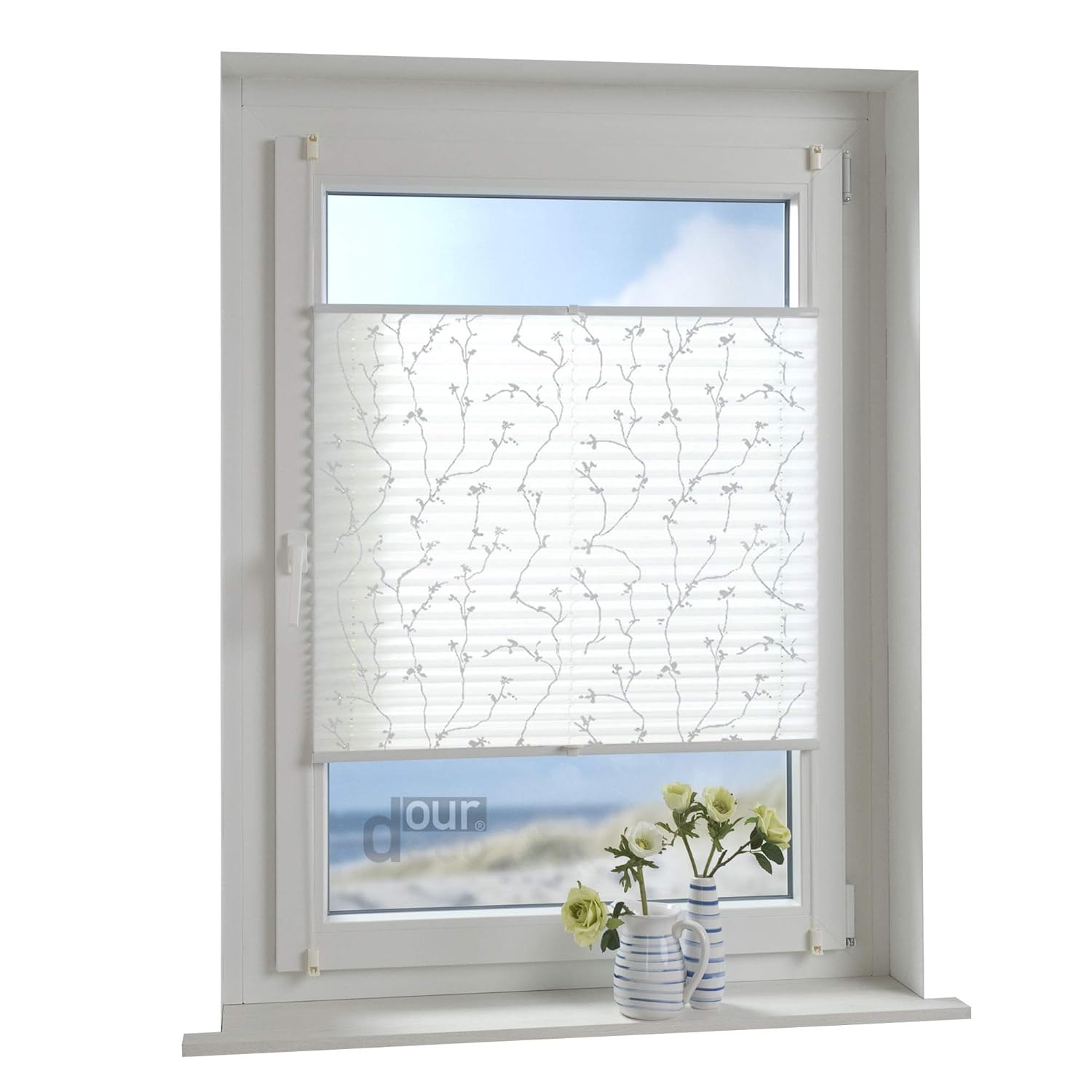 Liedeco® Plissee verspannt mit Klemmträger 123 montiert Breite x Höhe