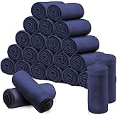 24 Pcs Fleece Blankets Bulk 60 x 50 in, Soft Lightweight Throw Blankets in Bulk Large Cozy Wool Blankets for Wedding Bed Couch Use Gifts & Donation, Oeko-tex Standard 100 Certified (Blue)