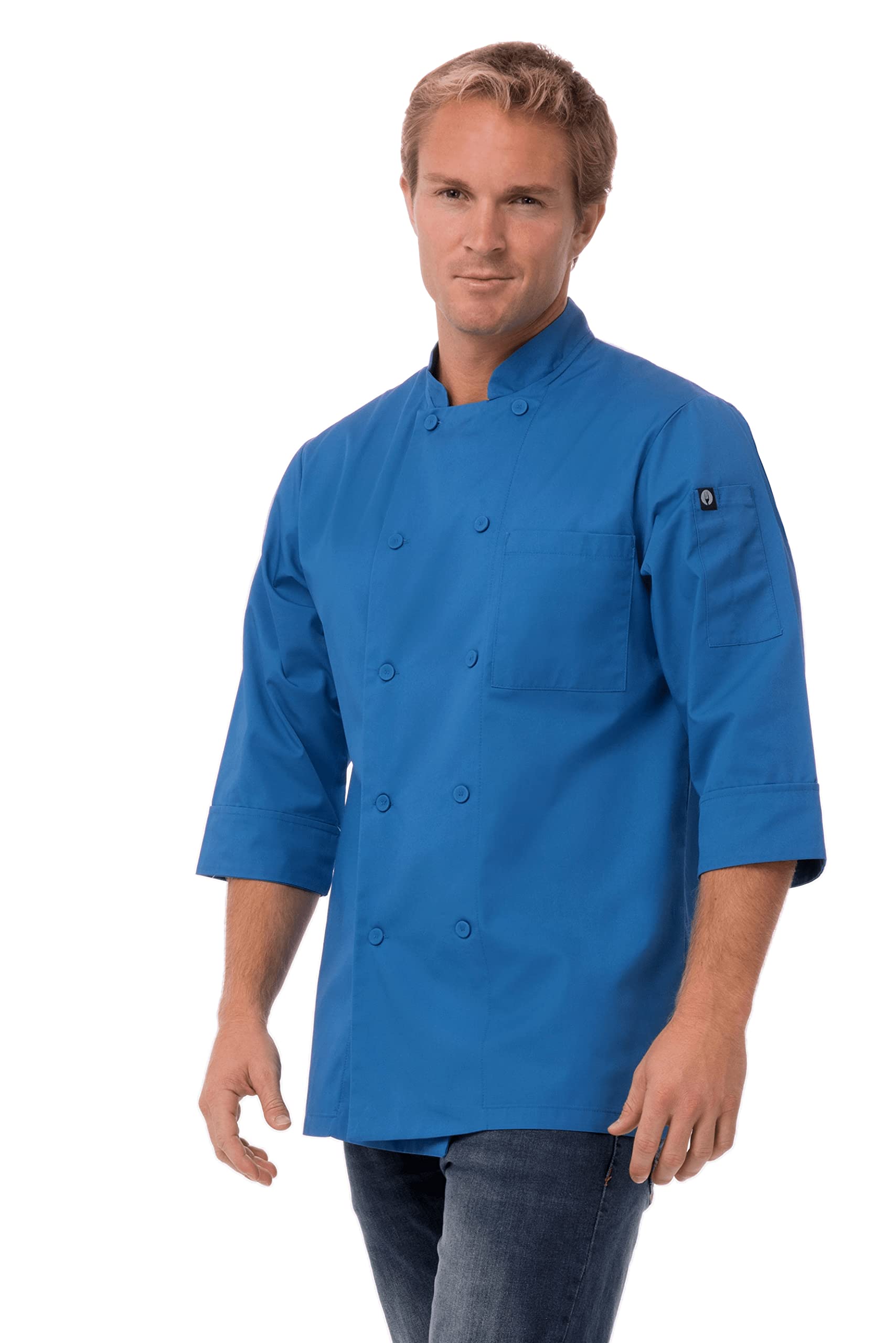 Chef Works Men's Jlclblul chefs jackets, Blue, L EU
