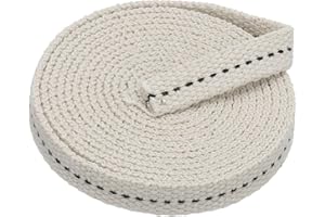PATIKIL 3/8" Wide 6 Feet 100% Cotton Flat Wick, Oil Lamp Wicks with Black Stitch for Kerosene Lamp Lantern Oil Burner