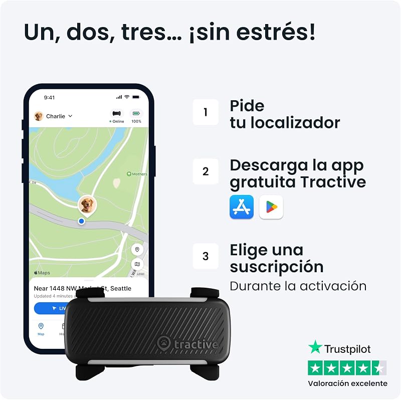 Smart Dog GPS - Pacote com capa verde-oliva | Edição 2025 | Localização GPS em Tempo Real | Alertas Anti-Fugas e Avisos de Saúde | Monitor de Sinais Vitais (Preto)