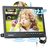 Arafuna 12.5" Car DVD Player with Headphone and Auto Load Discs | Portable DVD Player with Headrest Mount,Headrest DVD Player Support 1080P Video, HDMI Input, AV in/Out, USB/SD Card Reader