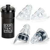 EarTekPro High-Fidelity Concert Earplugs Reusable Noise-Reduction Ear Plugs Set with Two Sizes Included - For Rave, Live Music, Festivals, Marching Bands, Loud Events, Fitness Classes