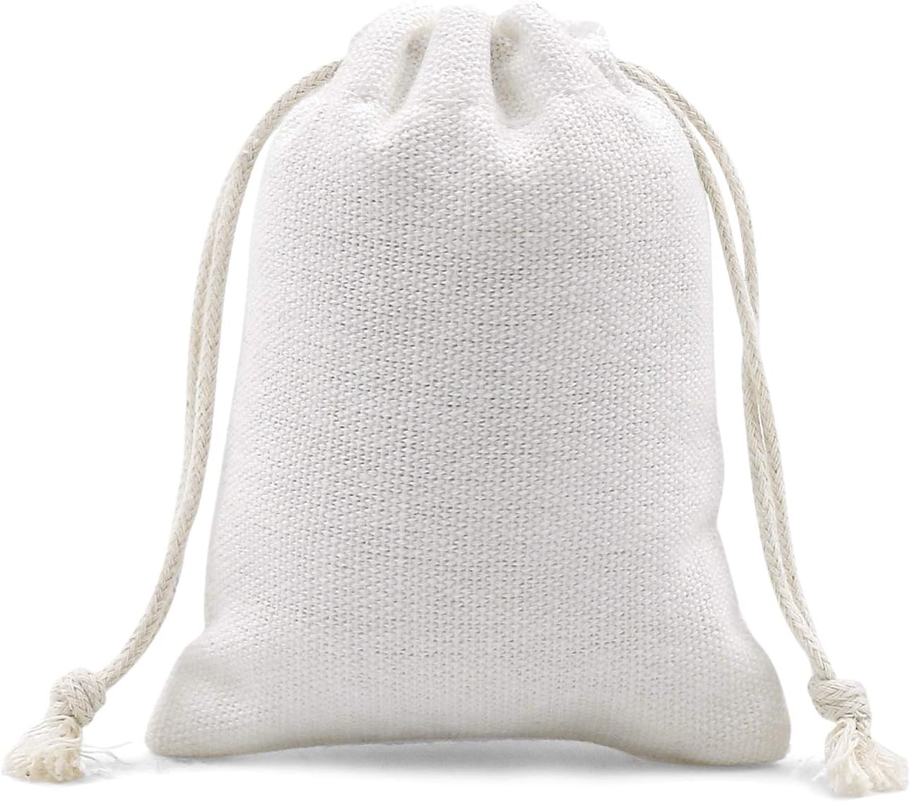 SumDirect 20Pcs Cotton Muslin Bags,White Mini lightweight Gift Bags Breathable Pouches with Drawstring Reusable Packing Storage Bags for Wedding Party