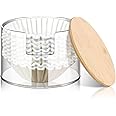 Coffee Filter Holder Reusable Clear Coffee Filter Storage Container with Bamboo Lid Acrylic Coffee Bar Accessories Stylish Coffee Filter Dispenser for Coffee Bar Accessories Kitchen Countertop