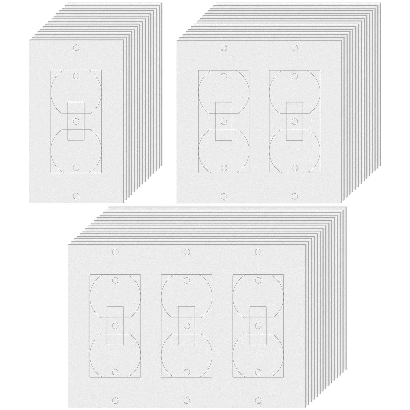 Photo 1 of 70 Pcs Wall Insulation Gasket Rectangle Wall Plate Outlet Sealers White Outlet Insulation Foam Replacement Weatherproof Gasket Sealer Energy Saving for Electrical Plates Switch Covers